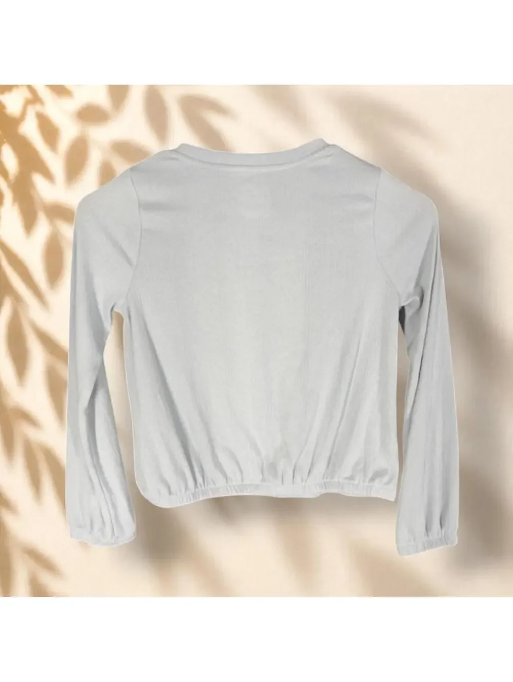 New Cat & Jack Top Girls M Medium Gray Round Neck Long Sleeve Rayon Casual